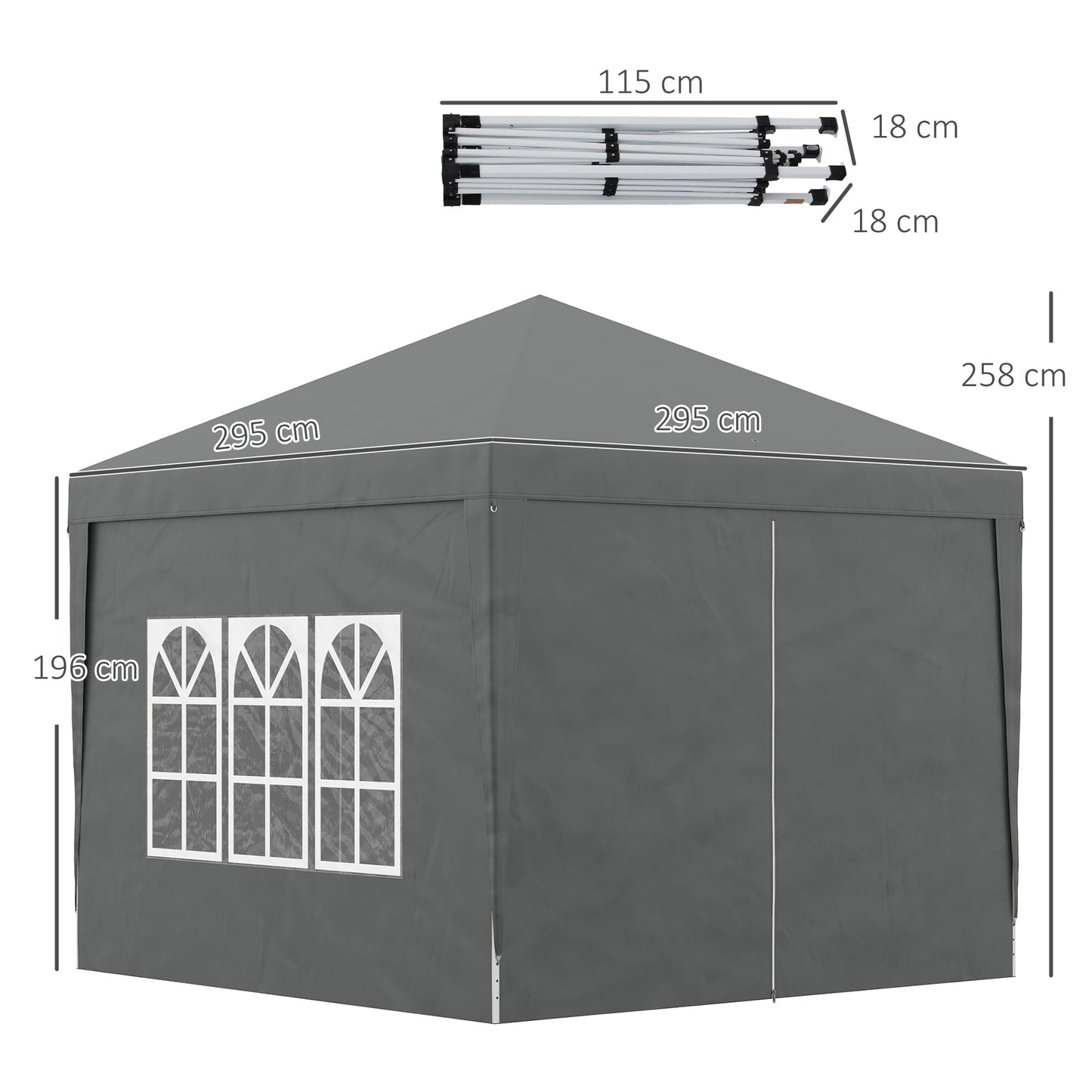 Outsunny 3m x 3m Pop Up Gazebo - Black, Grey, White, Blue, Green or Brown - Clara Shade Sails - Outsunny - Brown -