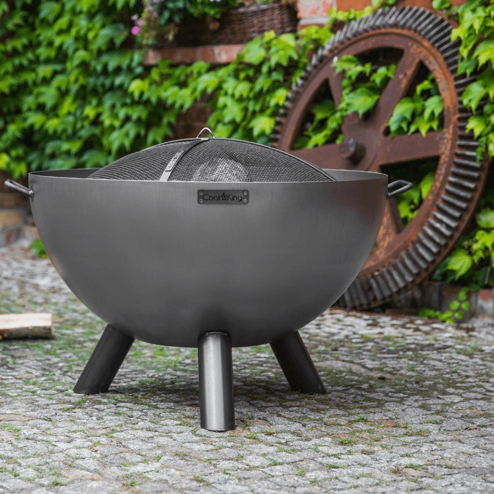 Kongo Deep Fire Bowl Pit 85cm - Cook King Garden and Outdoor Patio Entertaining Portable Metal Round Fire Bowl Cook King