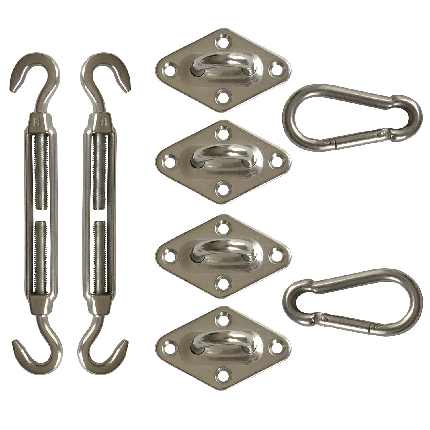 Shade Sail Fixtures for all Sizes - Clara Shade Sails - Stainless Steel
