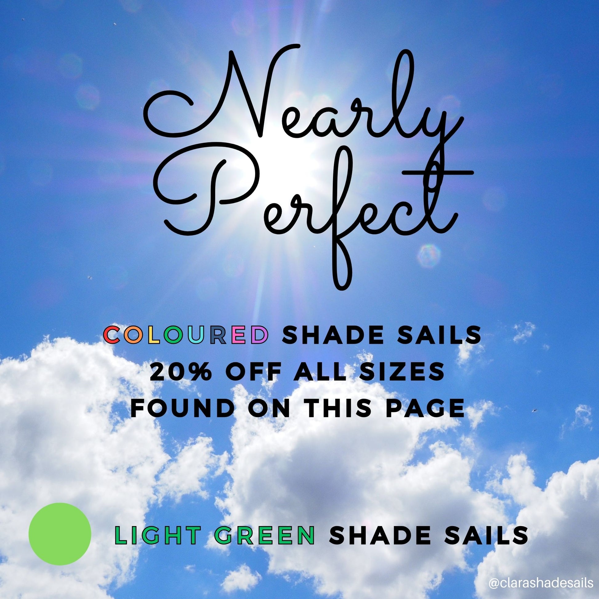 Nearly Perfect - Light Green Coloured Shade Sails Opened But Not Used