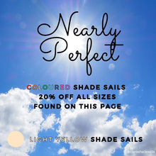 Nearly Perfect -Light Yellow Coloured Shade Sails Opened But Not Used Clara Shade Sails