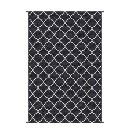 Outsunny Reversible Outdoor Garden Rug (182cm x 274cm) – Black & White or Grey & White