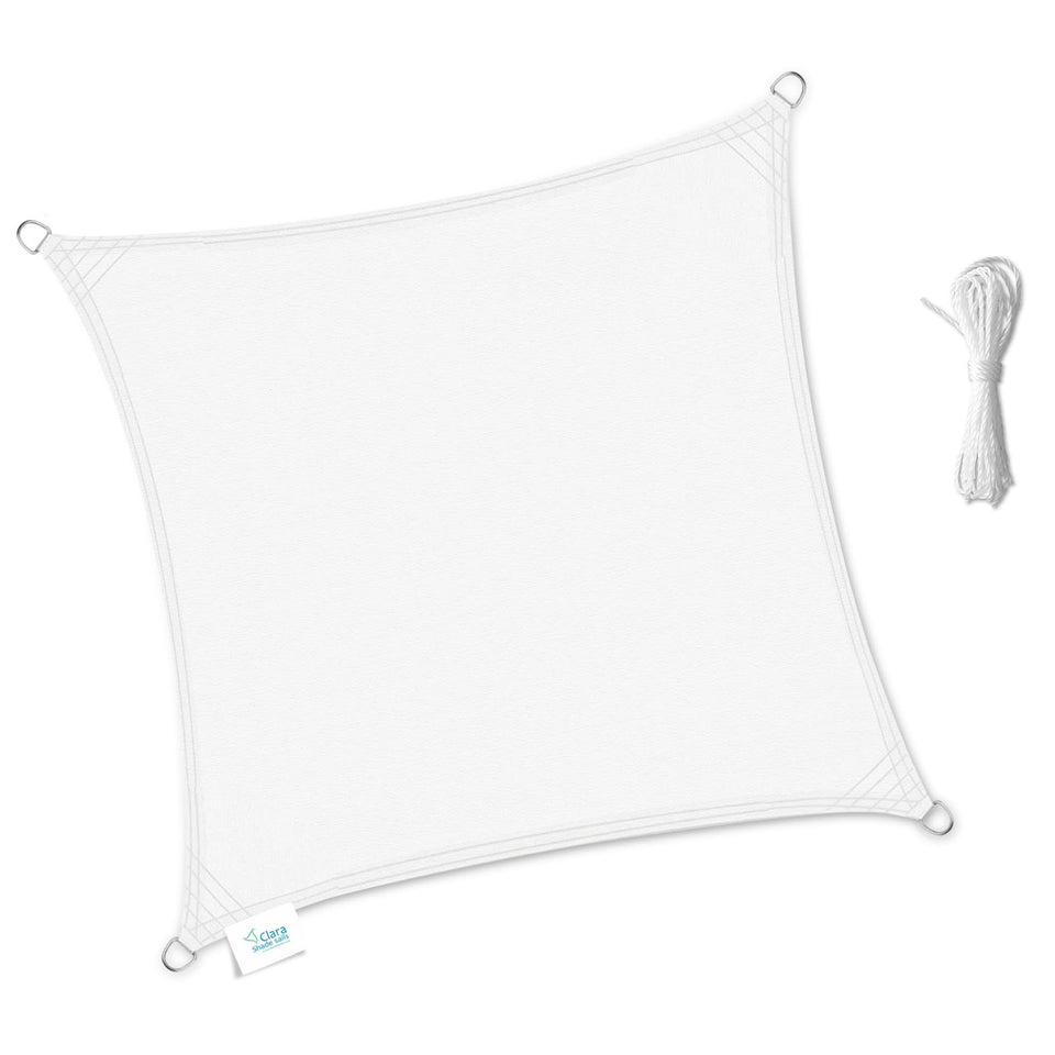 Square Shade Sails White Waterproof UV Protective 2m, 3m, 3.6m, 4m, 5m Grey Cream