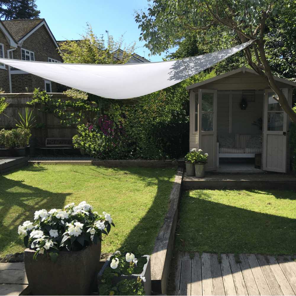 sun tarp Triangle 4m Clara White Garden Sun Shade Sail