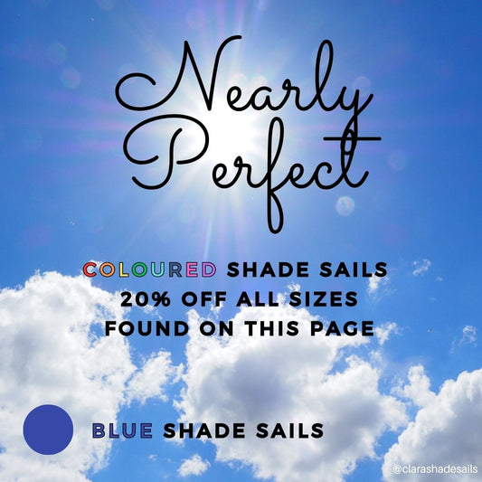 Nearly Perfect - Blue Coloured Shade Sails Opened But Not Used - Clara Shade Sails - Clara Shade Sails - Rectangle - 2m x 3m - 