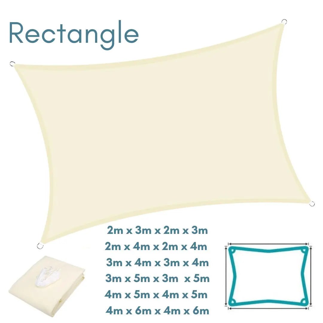Cream Shade Sail Rectangle water resistant UV resistant