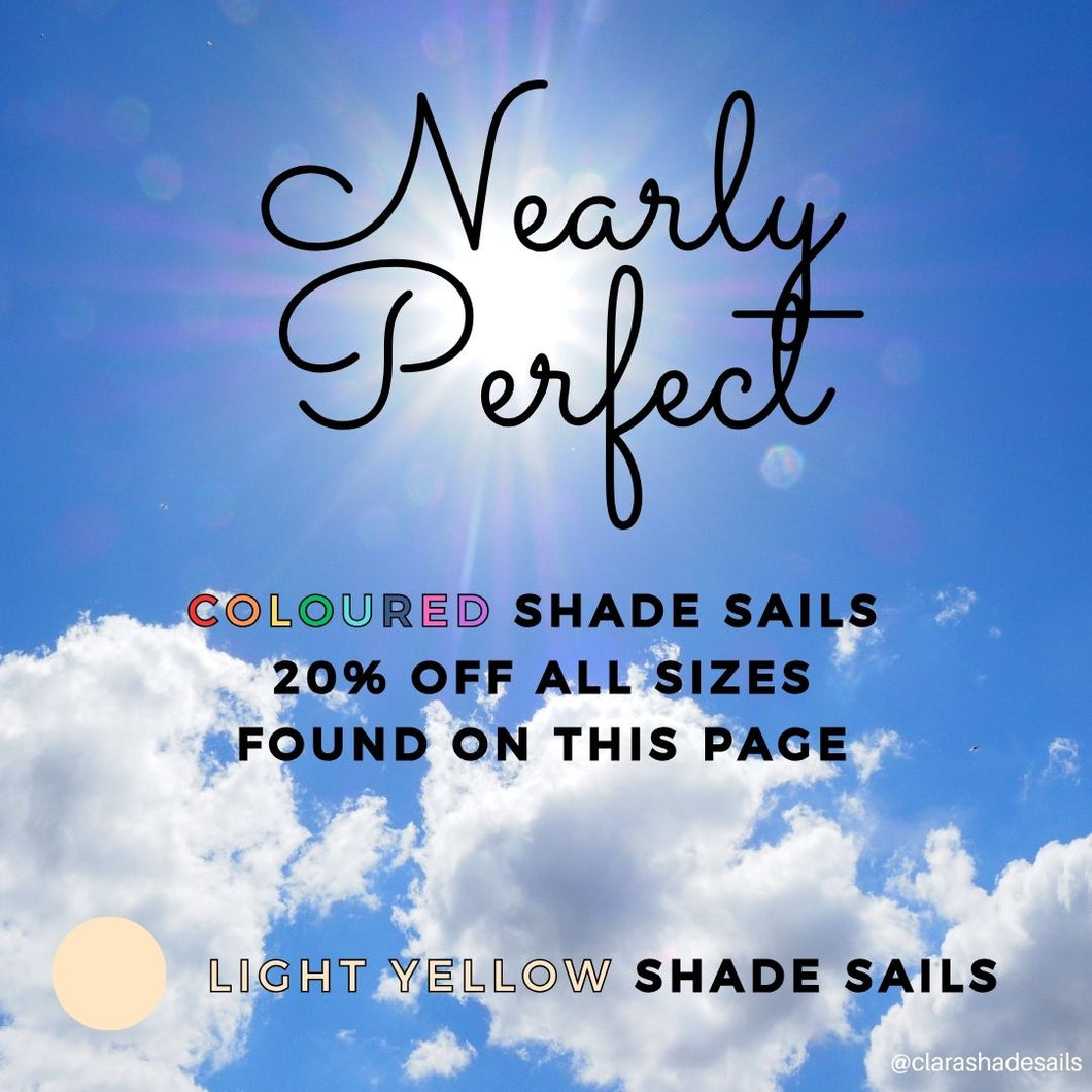 Nearly Perfect - Light Yellow Coloured Shade Sails Opened But Not Used - Clara Shade Sails - Clara Shade Sails - Rectangle - 2m x 4m - 