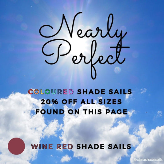 Nearly Perfect - Wine Red Coloured Shade Sails Opened But Not Used - Clara Shade Sails - Clara Shade Sails