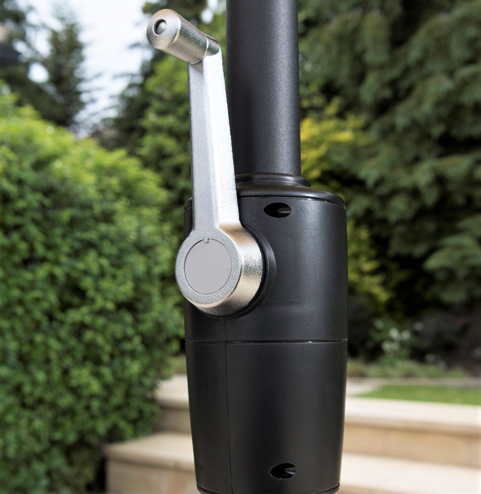 Norfolk Leisure Carrousel Beaded Garden Parasol Umbrella - Fringe Tassels 2.7m Crank Handle and Tilt - Cream or Grey