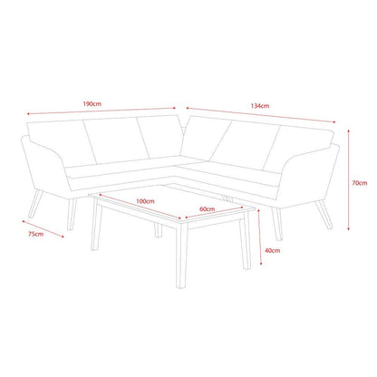 Norfolk Leisure Chedworth Corner Garden Sofa and Table - Grey - Clara Shade Sails - Norfolk Leisure - 