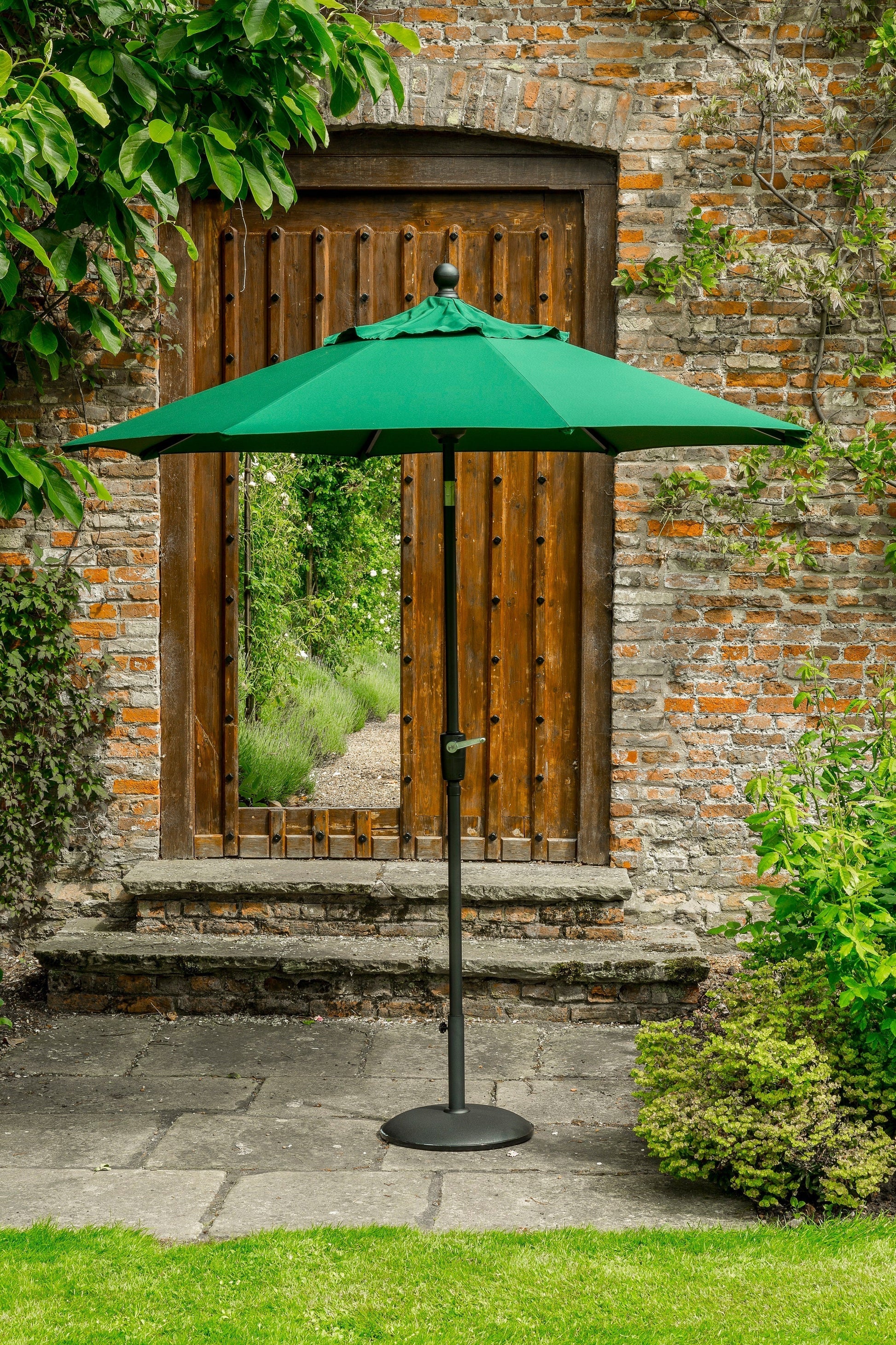 Norfolk Leisure Elizabeth Garden Parasol Umbrella Crank & Tilt Round Various Sizes - Clara Shade Sails - 2.2m - Green