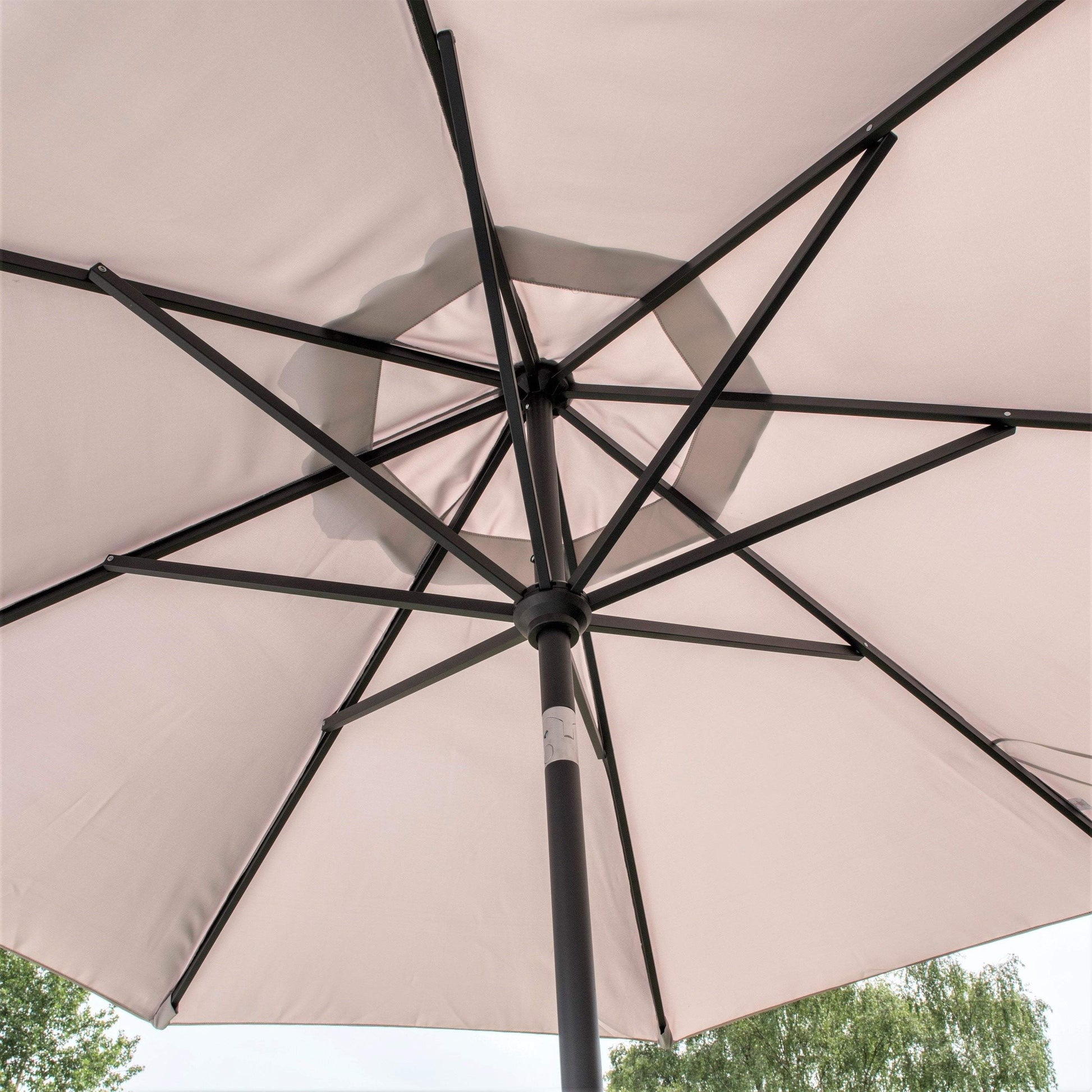 Norfolk Leisure Elizabeth Garden Parasol Umbrella Crank & Tilt Round Various Sizes - Clara Shade Sails - 2.2m - Light Grey -