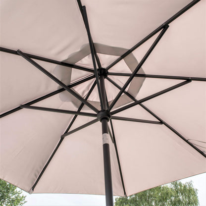 Norfolk Leisure Elizabeth Garden Parasol Umbrella Crank & Tilt Round Various Sizes - Clara Shade Sails - 2.2m - Light Grey -