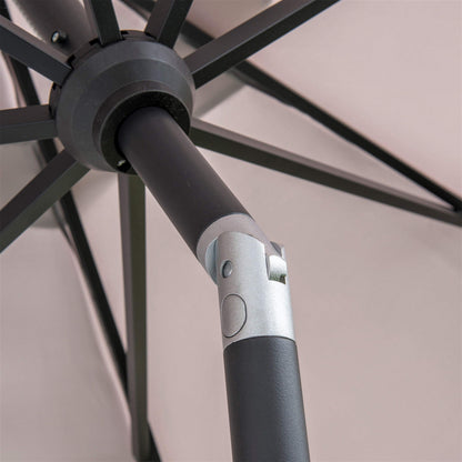 Norfolk Leisure Elizabeth Garden Parasol Umbrella Crank & Tilt Round Various Sizes - Clara Shade Sails - 2.2m - Light Grey -