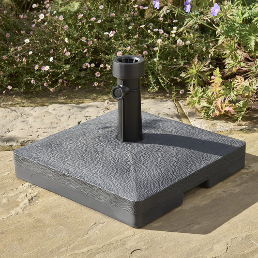 Norfolk Leisure Royce Plastic Concrete Garden Parasol Umbrella Base - Square Weighted for Garden Patio Balcony Sunshade Holder 15kg or 30kg - Clara Shade Sails - Norfolk Leisure - 15kg -