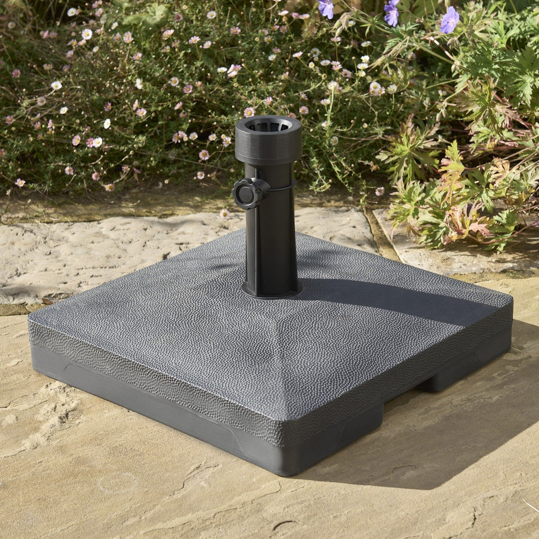 Norfolk Leisure Royce Plastic Concrete Parasol Umbrella Stand Base - Square Weighted for Garden Patio Balcony Sunshade Holder 15kg or 30kg - Clara Shade Sails - Norfolk Leisure - 15kg - 