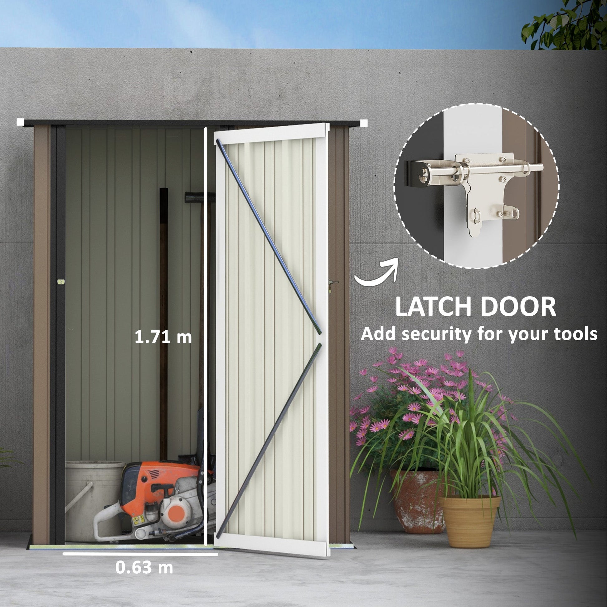 Outsunny 5ft x 3ft Metal Garden Shed - Dark Grey, Green or Brown - Clara Shade Sails - Outsunny - Emerald Green - 