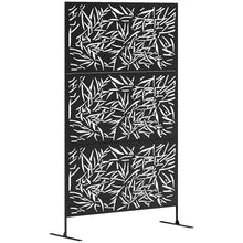 Outsunny Decorative Black Metal Garden Privacy Screen, Bamboo Style - Clara Shade Sails - Outsunny - 