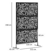 Outsunny Decorative Black Metal Garden Privacy Screen, Bamboo Style - Clara Shade Sails - Outsunny - 