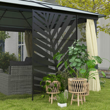 Outsunny Decorative Black Metal Garden Privacy Screen, Banana Leaf - Clara Shade Sails - Outsunny - 