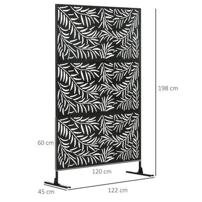 Outsunny Decorative Black Metal Garden Privacy Screen, Willow Branch - Clara Shade Sails - Outsunny - 