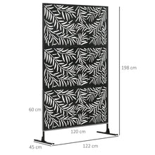 Outsunny Decorative Black Metal Garden Privacy Screen, Willow Branch - Clara Shade Sails - Outsunny - 