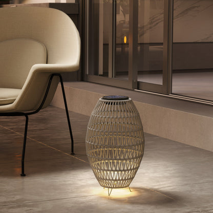 Outsunny Rattan Solar Outdoor Lamp, Brown or Grey - Clara Shade Sails - Outsunny - Grey - 