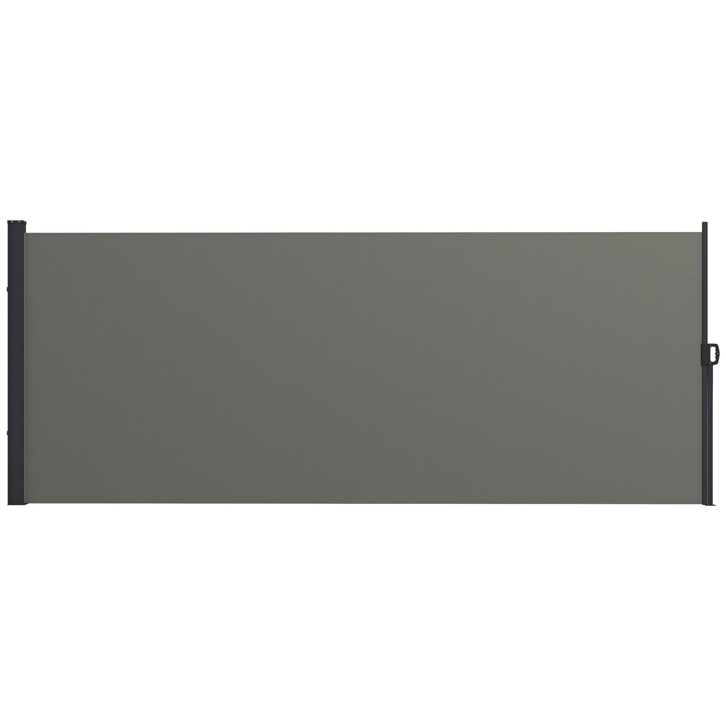 Outsunny Retractable Side Awning Privacy Screen, Black, Dark Grey or Khaki - 4m x 1.6m - Clara Shade Sails - Outsunny - Dark Grey - 