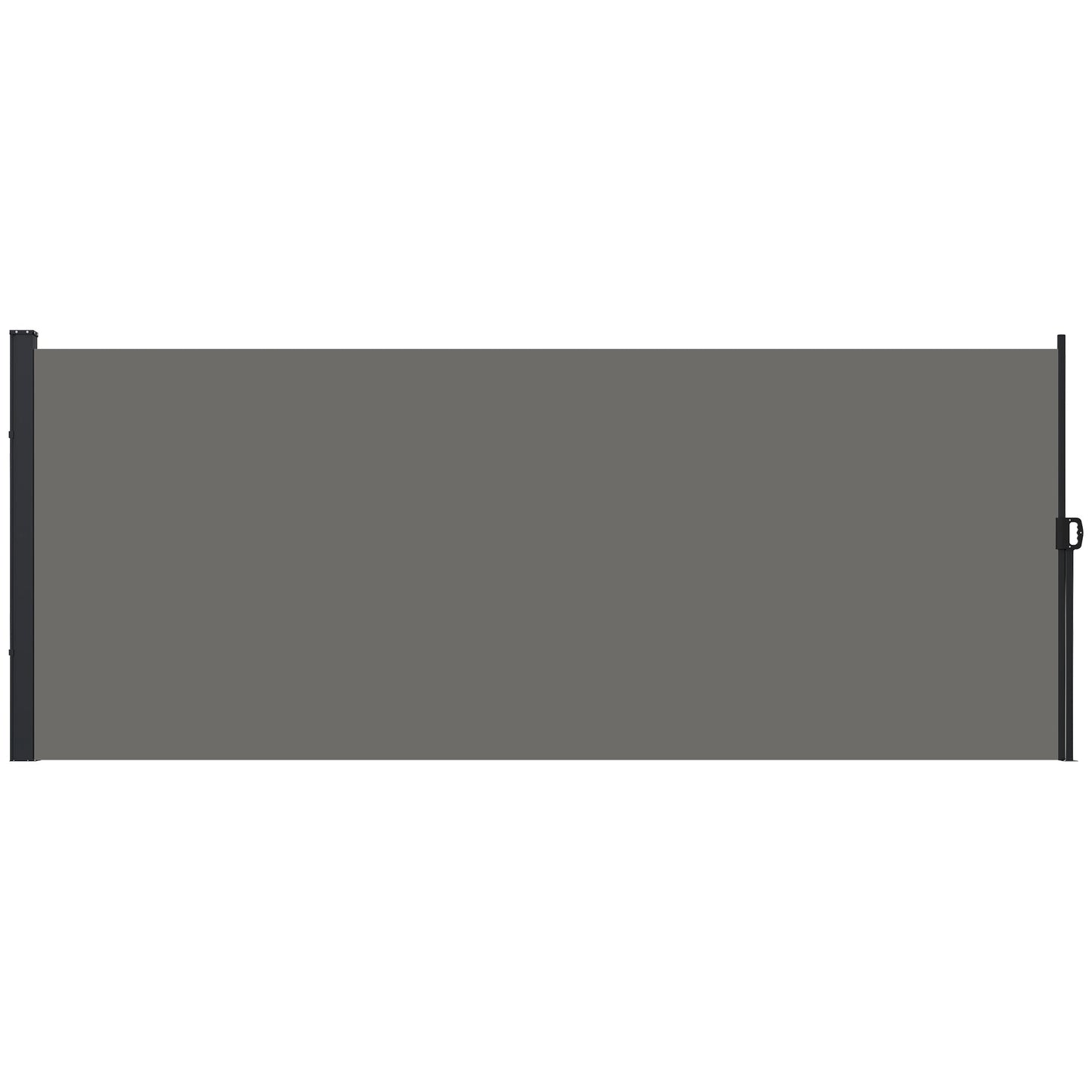 Outsunny Retractable Side Awning Privacy Screen, Black, Dark Grey or Light Grey - 4m x 1.8m - Clara Shade Sails - Outsunny - Dark Grey - 
