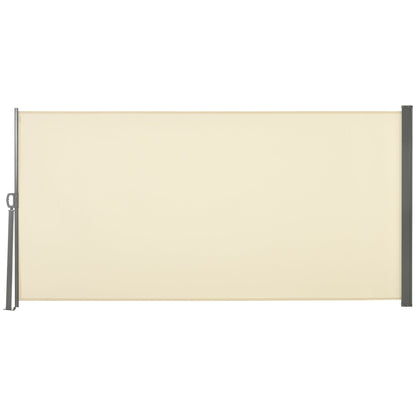Outsunny Retractable Side Awning Privacy Screen, Grey, Black or Cream - 3m x 1.6m - Clara Shade Sails - Outsunny - Cream - 