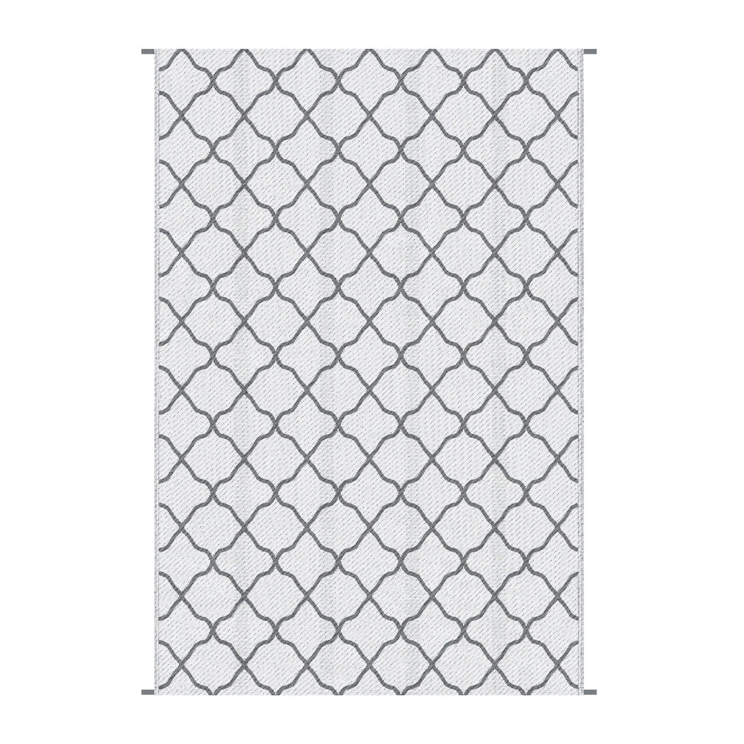 Outsunny Reversible Outdoor Garden Rug (182cm x 274cm) – Black & White or Grey & White - Clara Shade Sails - Outsunny - Grey & White - 