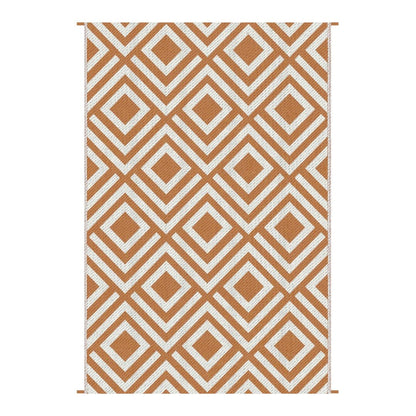 Outsunny Reversible Outdoor Garden Rug (182cm x 274cm) – Brown & White or Black & White - Clara Shade Sails - Outsunny - Brown & White - 