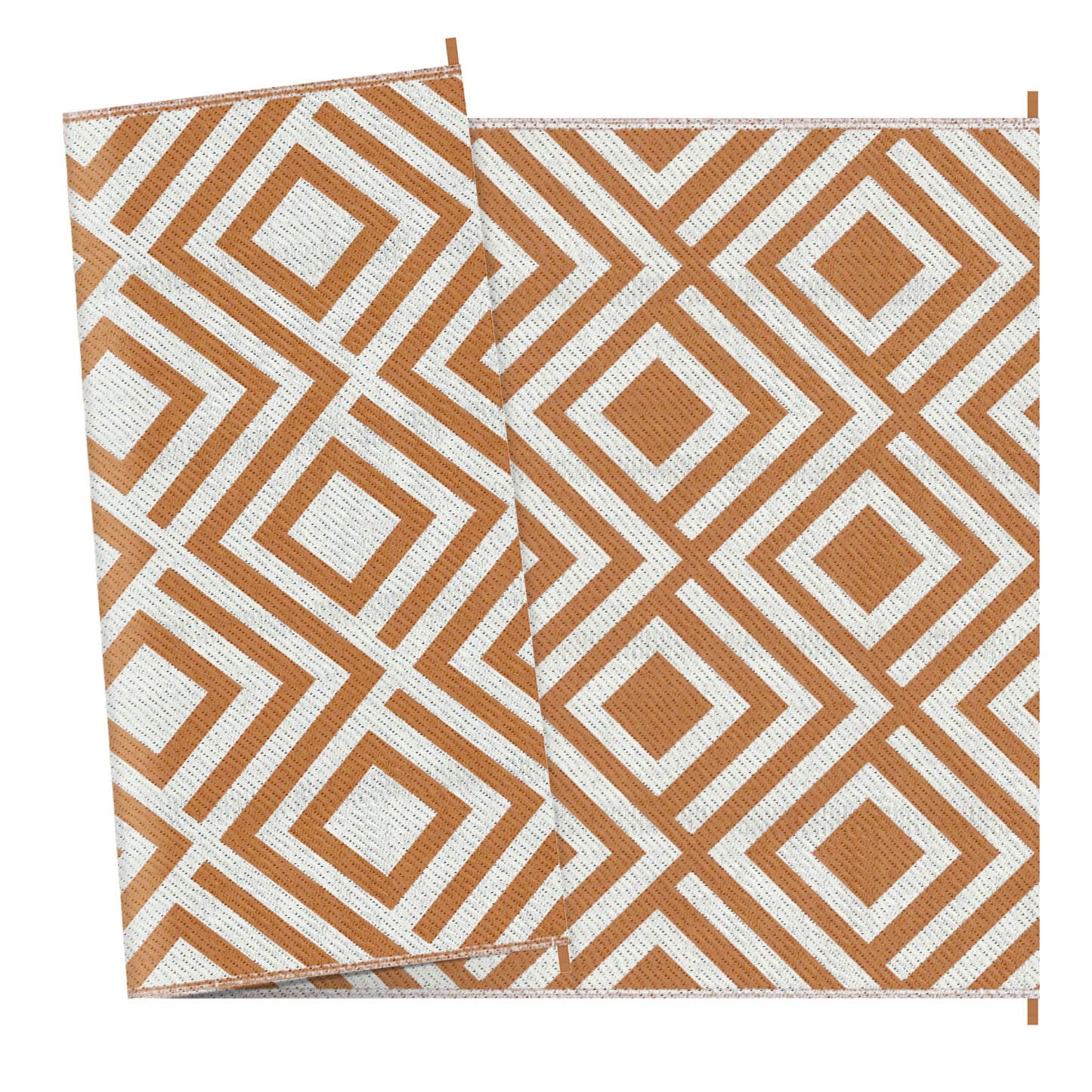 Outsunny Reversible Outdoor Garden Rug (182cm x 274cm) – Brown & White or Black & White - Clara Shade Sails - Outsunny - Brown & White - 