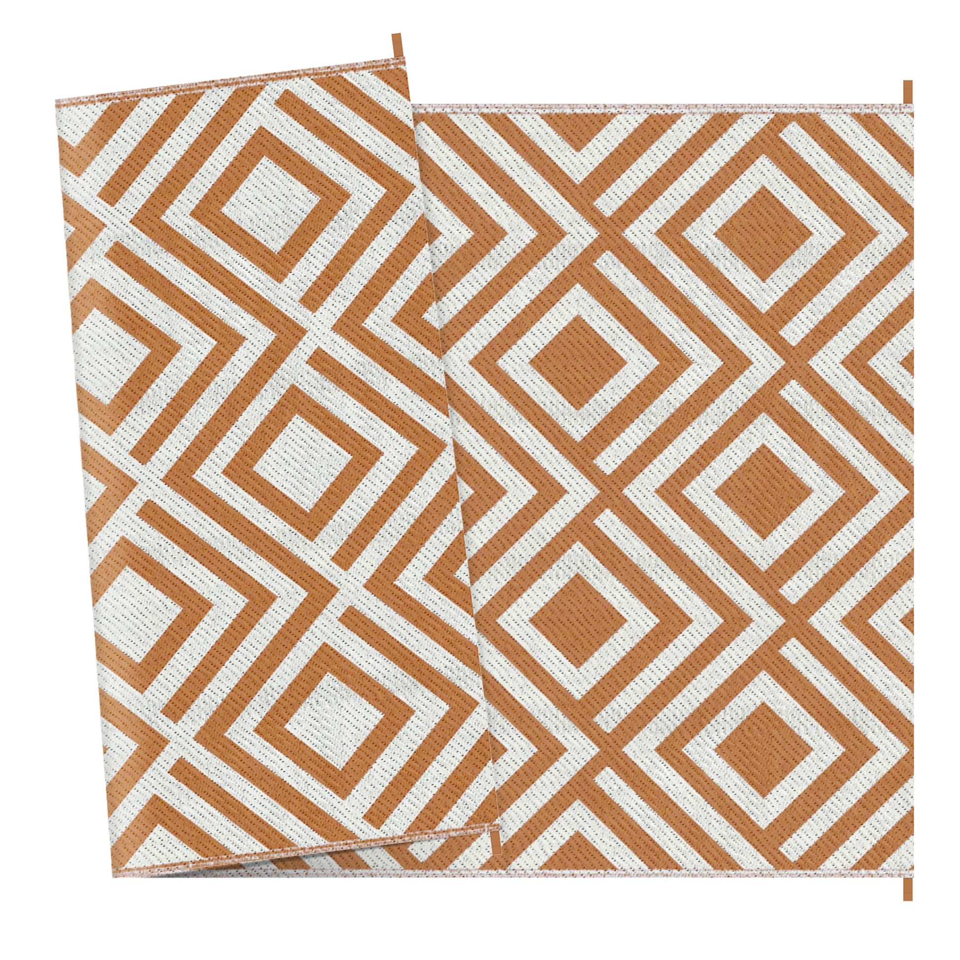 Outsunny Reversible Outdoor Garden Rug (182cm x 274cm) – Brown & White or Black & White - Clara Shade Sails - Outsunny - Brown & White - 