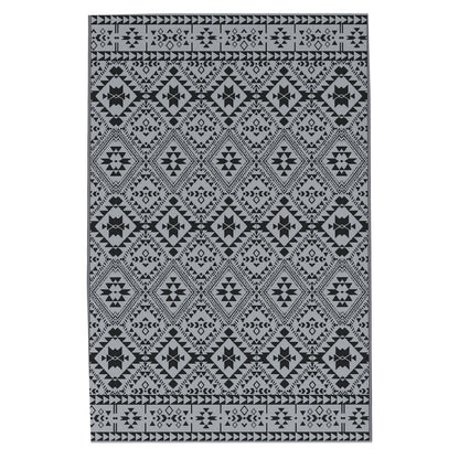 Outsunny Reversible Outdoor Garden Rug – Black & Grey (182cm x 274cm) - Clara Shade Sails - Outsunny - 