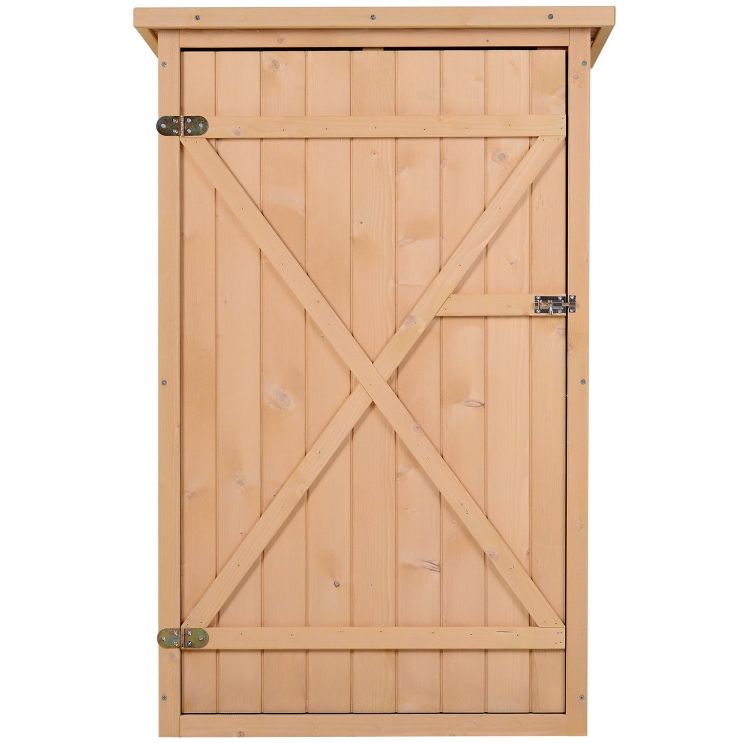 Outsunny Wooden Garden Shed - Grey/White, Natural Wood - Clara Shade Sails - Outsunny - Natural Wood - 
