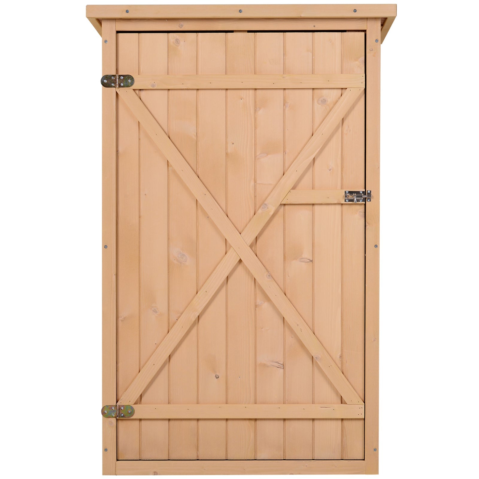 Outsunny Wooden Garden Shed - Grey/White, Natural Wood - Clara Shade Sails - Outsunny - Natural Wood - 