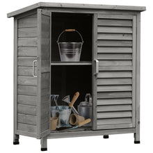 Outsunny Wooden Shutter Panel Garden Cabinet Shed - Natural Wood or Grey - Clara Shade Sails - Outsunny - Grey - 
