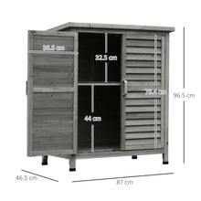 Outsunny Wooden Shutter Panel Garden Cabinet Shed - Natural Wood or Grey - Clara Shade Sails - Outsunny - Grey - 