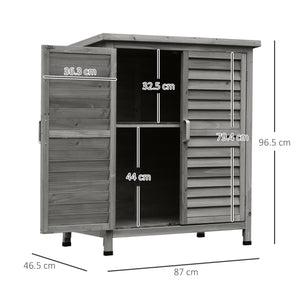 Outsunny Wooden Shutter Panel Garden Cabinet Shed - Natural Wood or Grey - Clara Shade Sails - Outsunny - Grey - 
