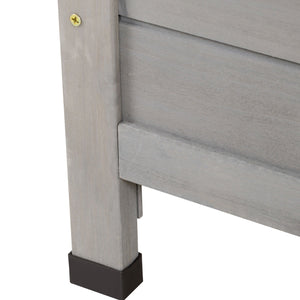 Outsunny Wooden Shutter Panel Garden Cabinet Shed - Natural Wood or Grey - Clara Shade Sails - Outsunny - Grey - 