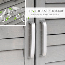 Outsunny Wooden Shutter Panel Garden Cabinet Shed - Natural Wood or Grey - Clara Shade Sails - Outsunny - Grey - 