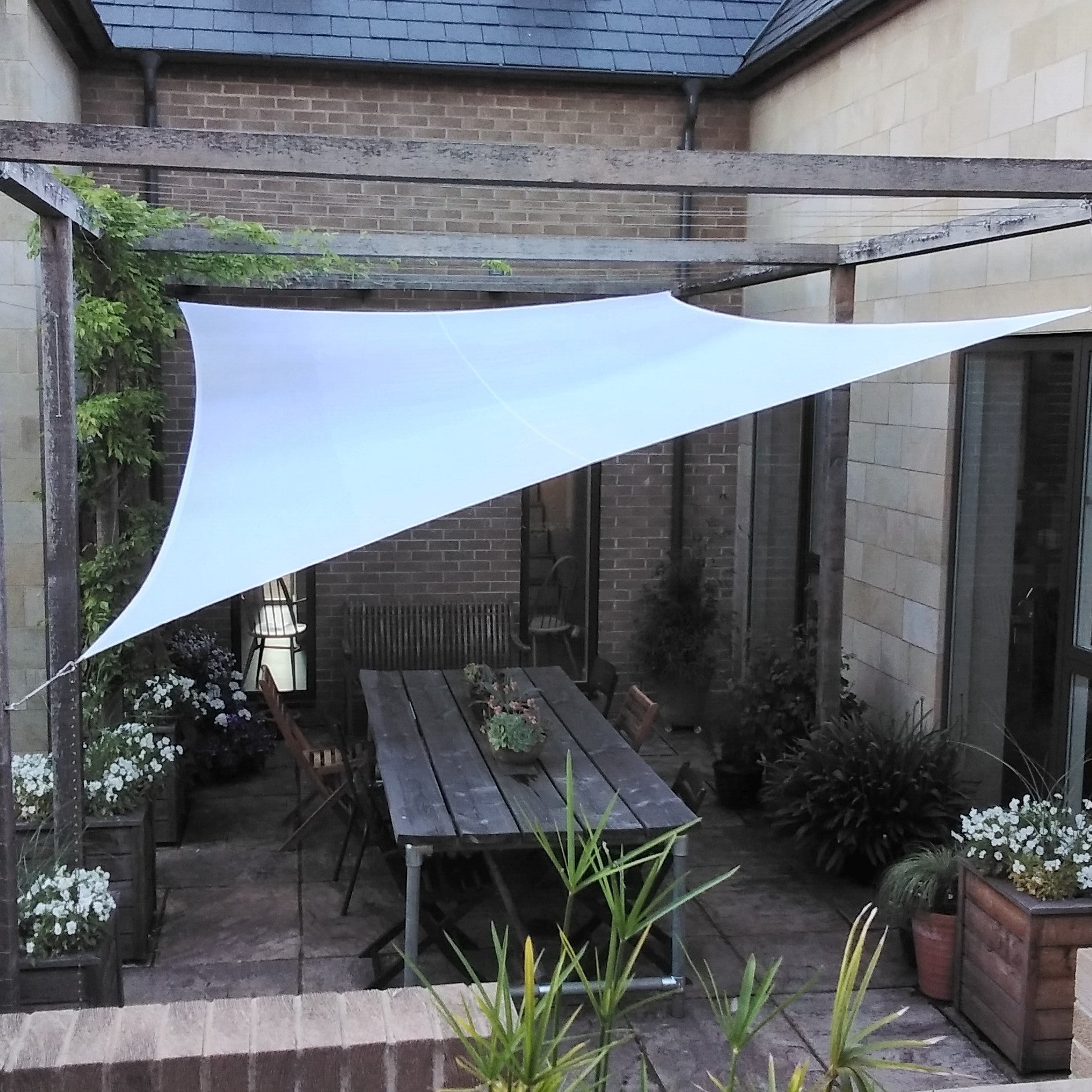 Rectangle 3m x 5m - Clara Sun Shade Sail White Waterproof Canopy Awning Gazebo for Patio Garden - Clara Shade Sails