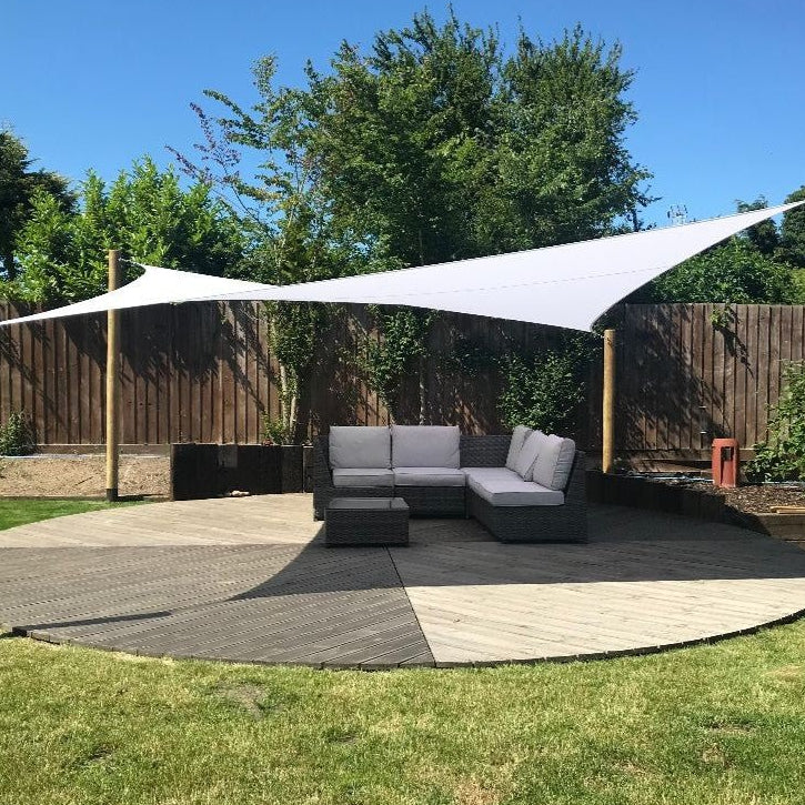 Rectangle 4m x 6m - Clara Sun Shade Sail White Waterproof Patio Garden Canopy Awning - Clara Shade Sails - Clara Shade Sails - 
