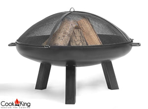 Polo Fire Bowl Pit - Cook King Garden and Outdoor Patio Entertaining Portable Metal Round 80cm Cook King