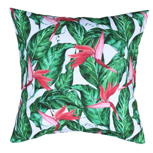 Bird of Paradise Water Resistant Garden Cushion Cover - Garden Scatter Pillow Cover Tropical Jungle Rainforest Clara Shade Sails