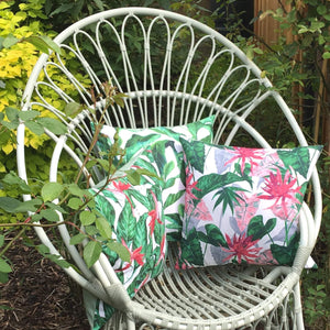Bird of Paradise Water Resistant Garden Cushion Cover - Garden Scatter Pillow Cover Tropical Jungle Rainforest Clara Shade Sails