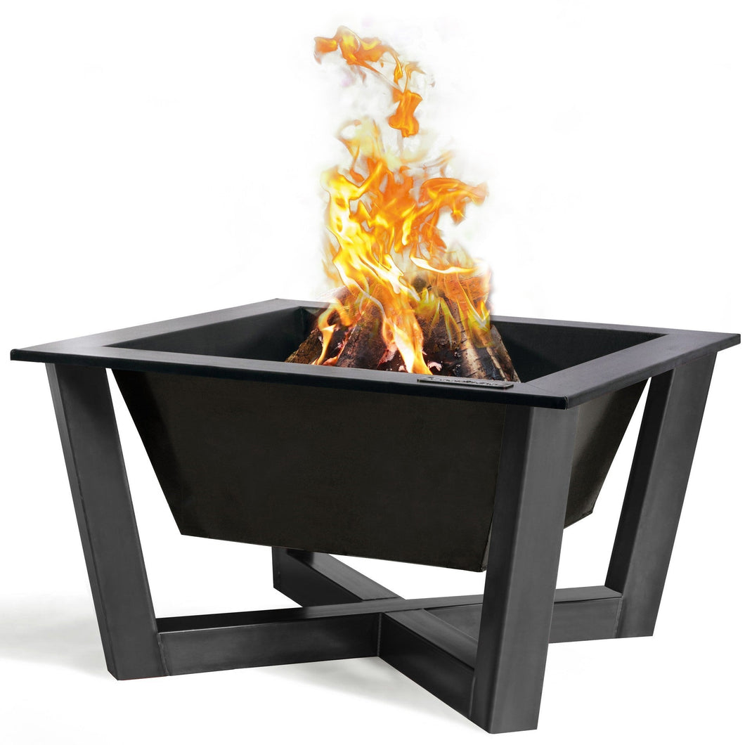 Brasil Square Fire Bowl Pit 70cm - Cook King Garden and Outdoor Patio Entertaining Portable Metal Square Fire Bowl Cook King