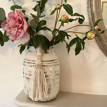 Decorative Macramé and Natural Bead Garland Tassel - Cotton Wood Curtain Tieback Wall Hanging 35cm Clara Shade Sails
