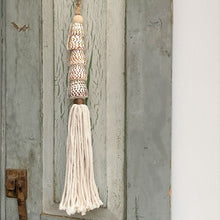 Decorative Macramé Natural Shell Garland Tassel -  Cotton Curtain Tieback Wall Hanging 35cm Clara Shade Sails